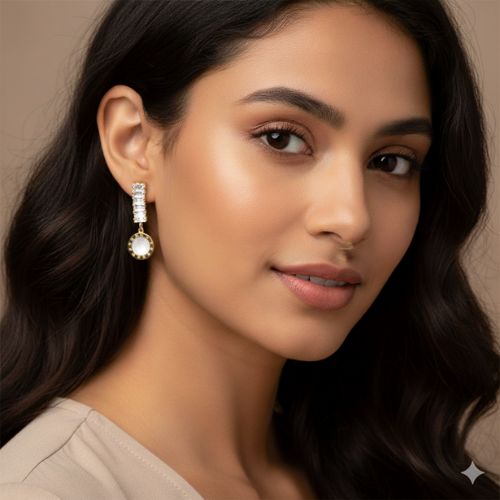 Crystal Roman Halo Drop Earrings