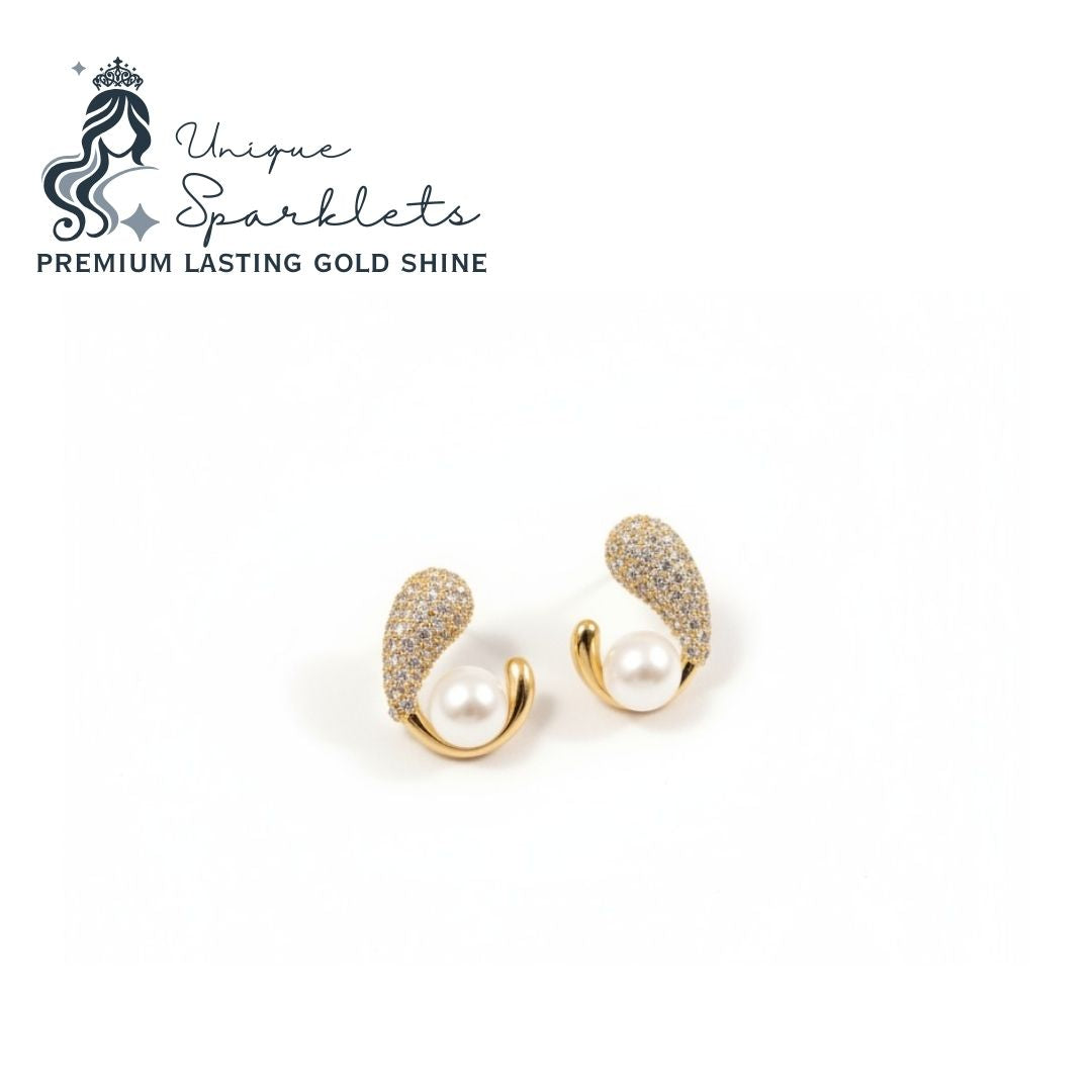 Pearl Whisper Curve Earrings