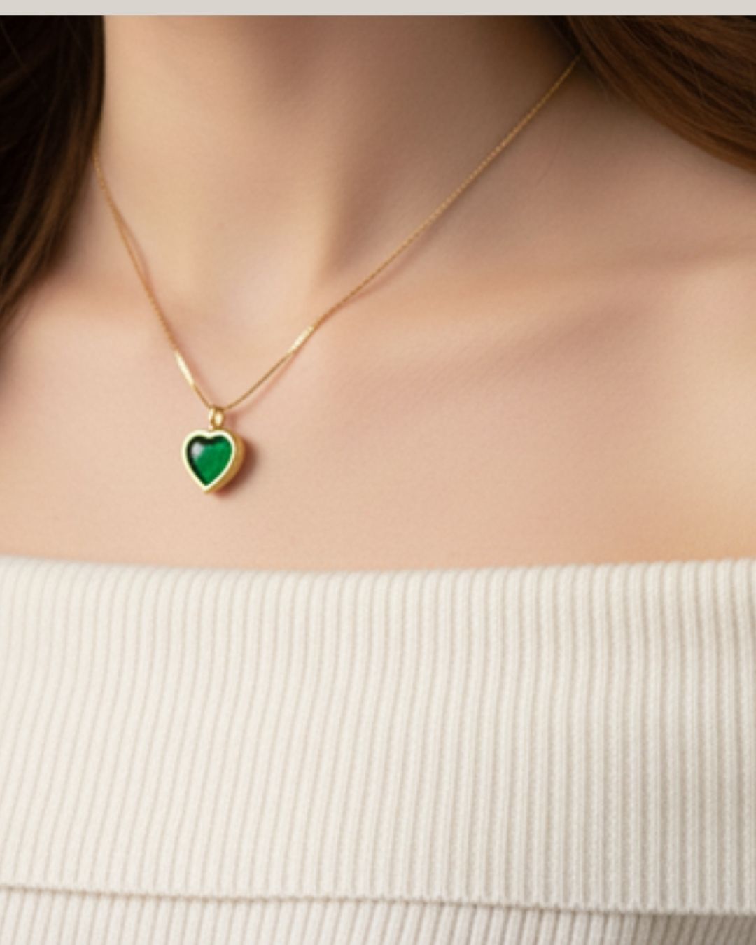 Emerald Love Charm Necklace