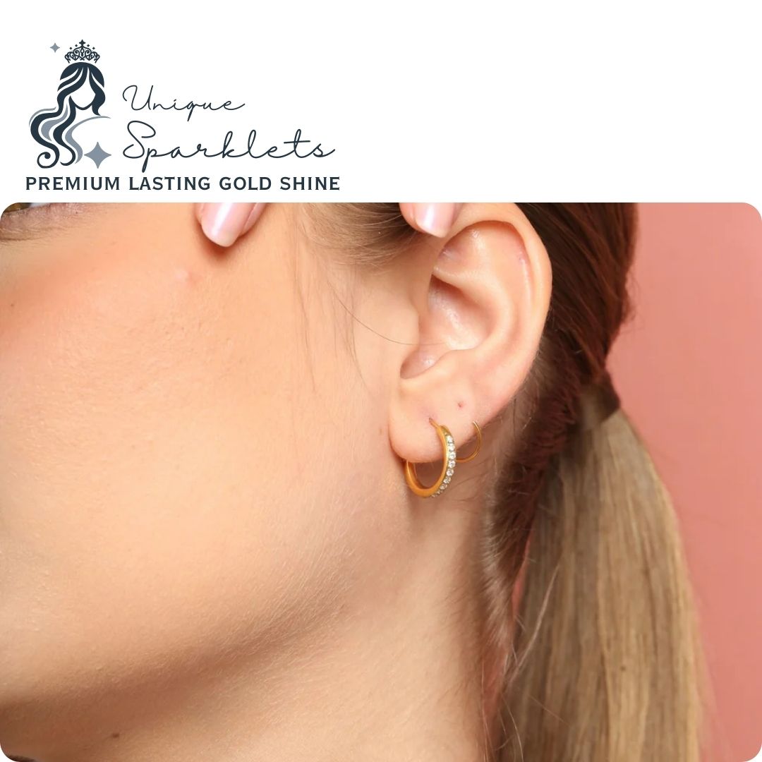 Twist Loop Gold Huggie Earrings