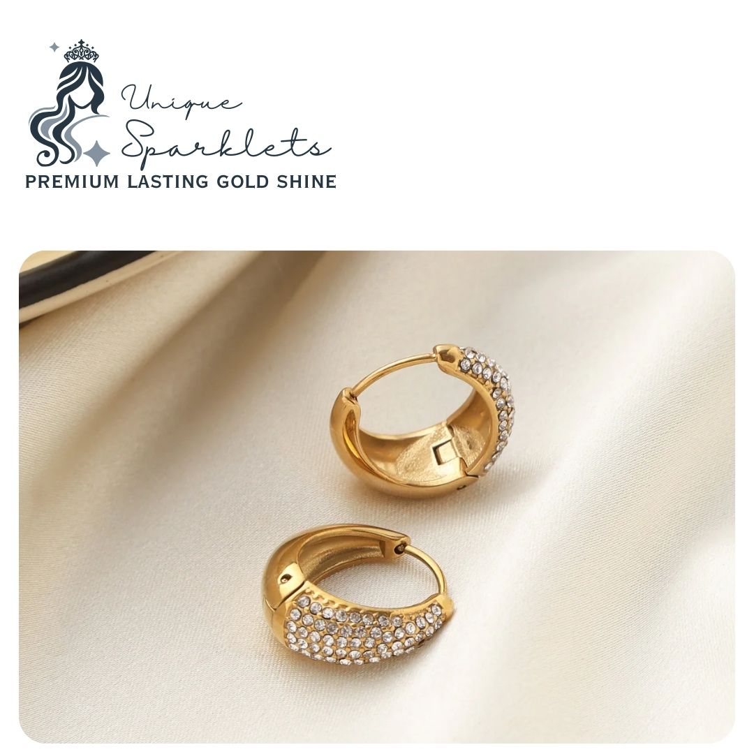 The Pave Dome Huggie Hoops