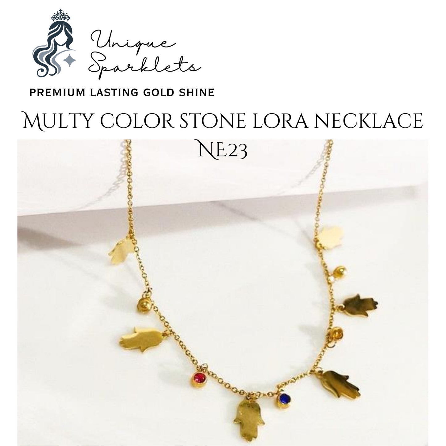 Multy Color Stone Lora Necklace
