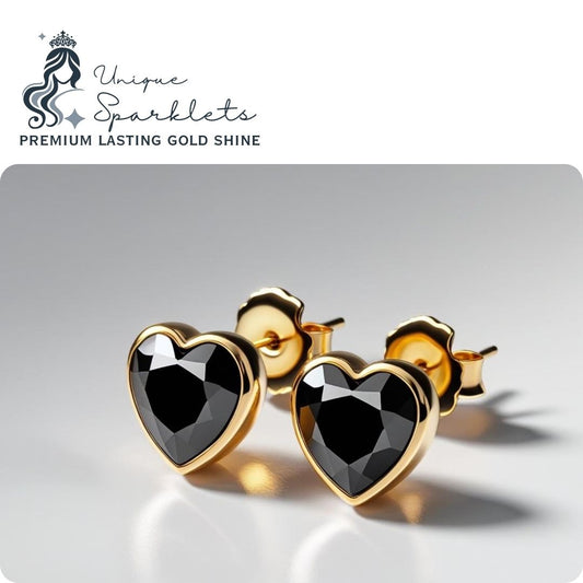 The "Midnight" Heart Studs