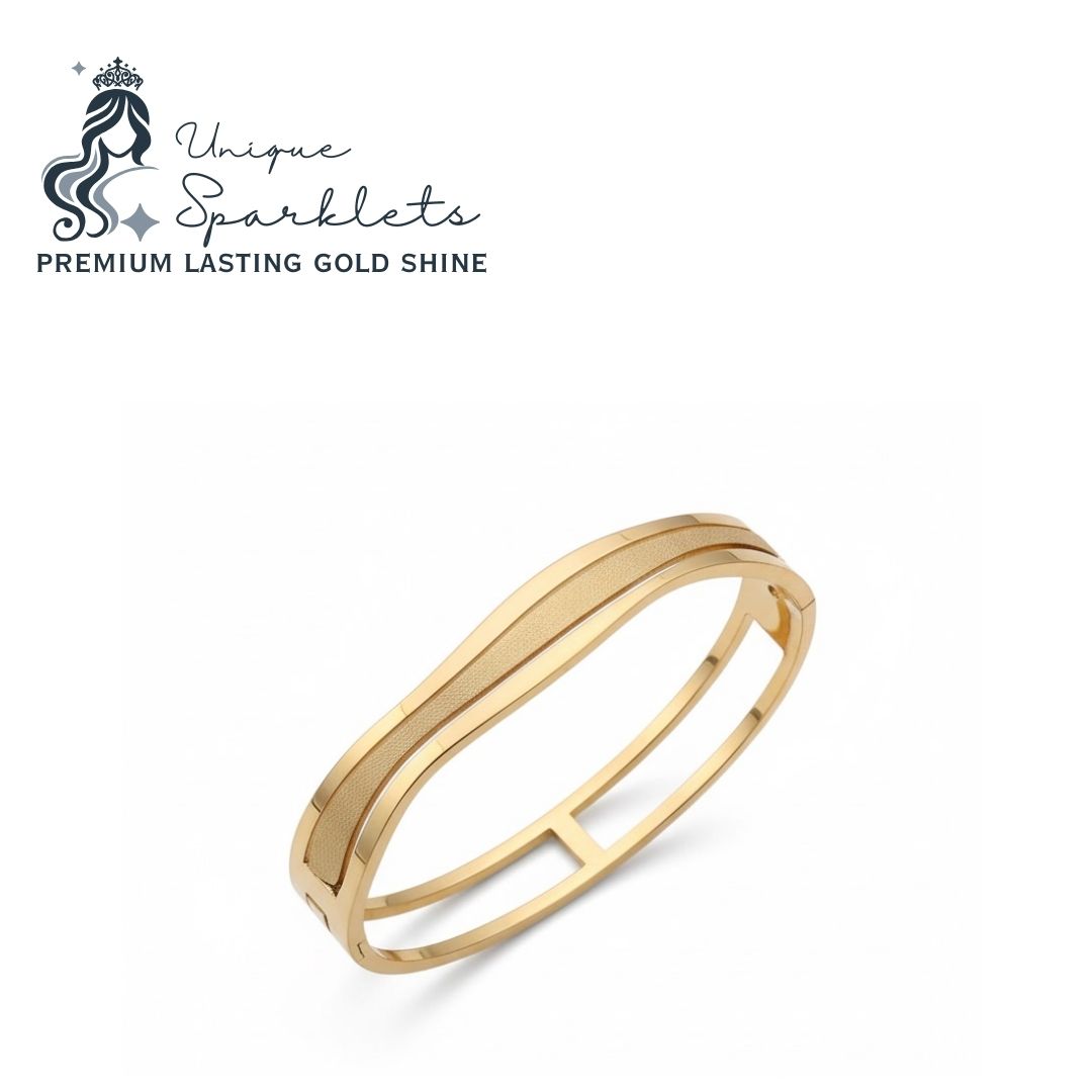 Wave Glide Gold Bangle