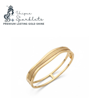 Wave Glide Gold Bangle