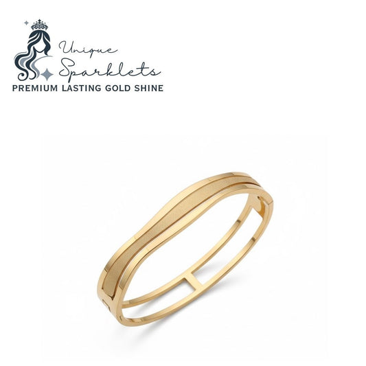 Wave Glide Gold Bangle