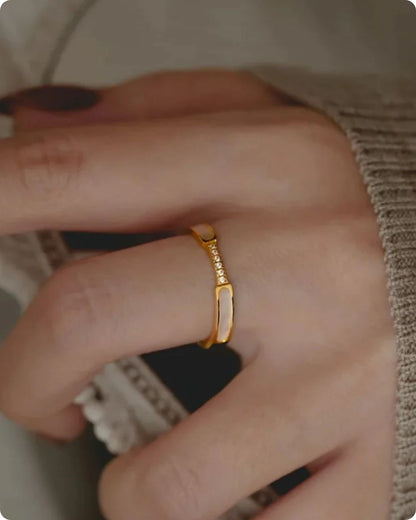 Ivory Grace Crystal Band Ring