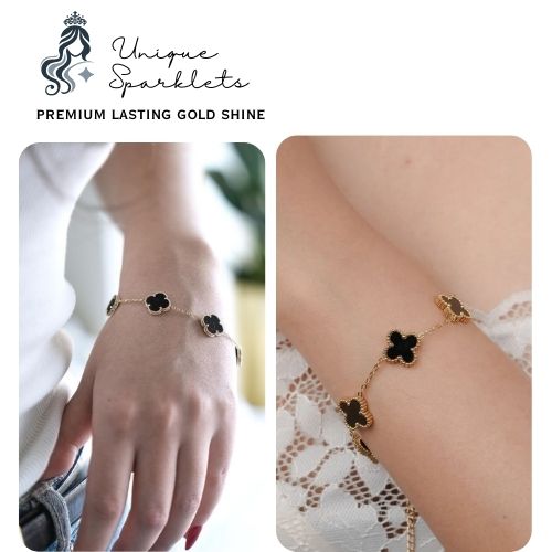 Black clover chain bracelet