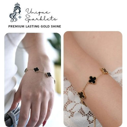 Black clover chain bracelet