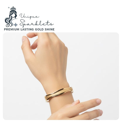 Wave Glide Gold Bangle