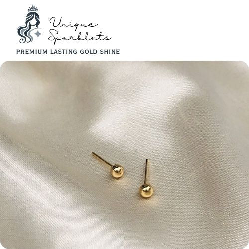 Classic Gold Ball Stud Earrings