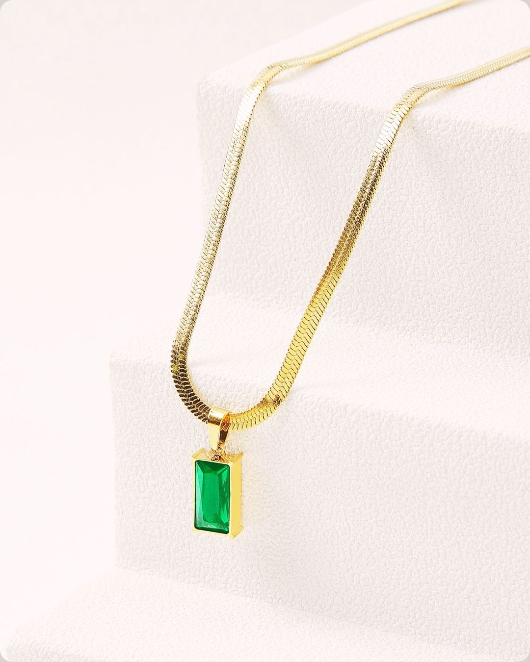 The Emerald-Cut Herringbone Necklace