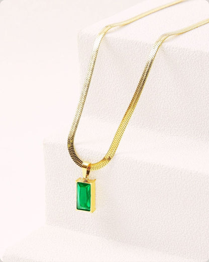 The Emerald-Cut Herringbone Necklace