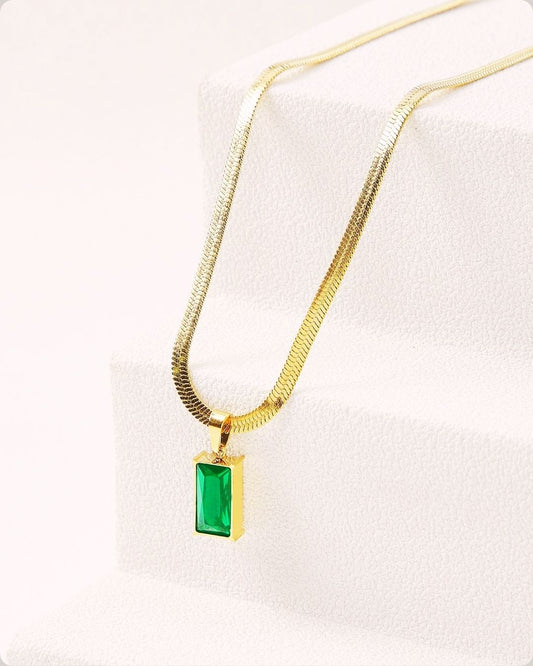 The Emerald-Cut Herringbone Necklace