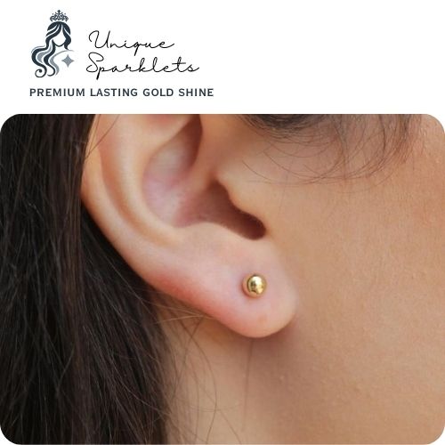 Classic Gold Ball Stud Earrings