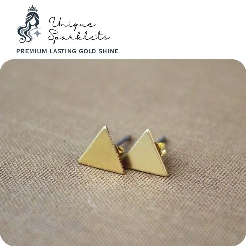 Minimalist Gold Triangle Stud Earrings