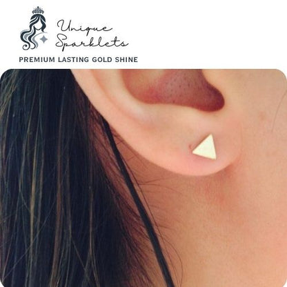 Minimalist Gold Triangle Stud Earrings