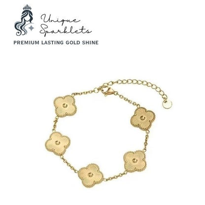 Gold clover chain bracelet