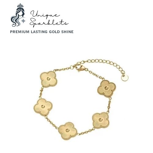 Gold clover chain bracelet