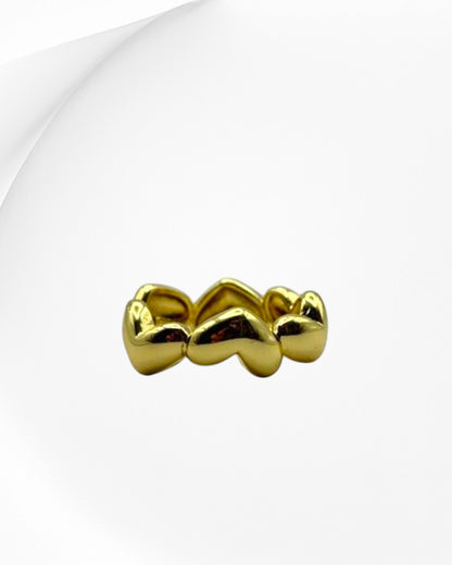 "Endless Love" Gold Puffy Heart Eternity Band