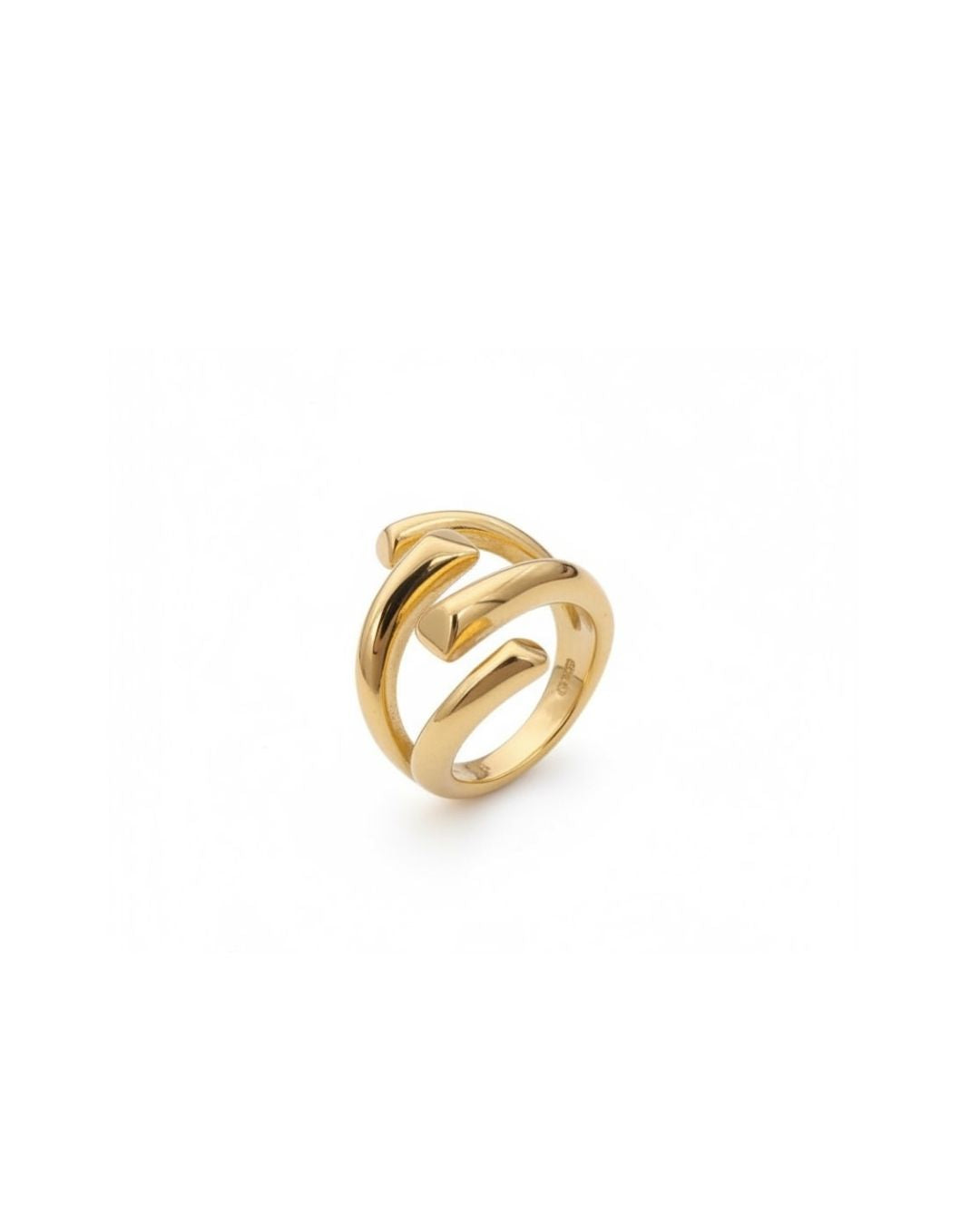 Sculptural Gold Triple-Coil Wrap Ring
