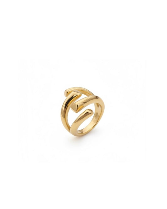 Sculptural Gold Triple-Coil Wrap Ring