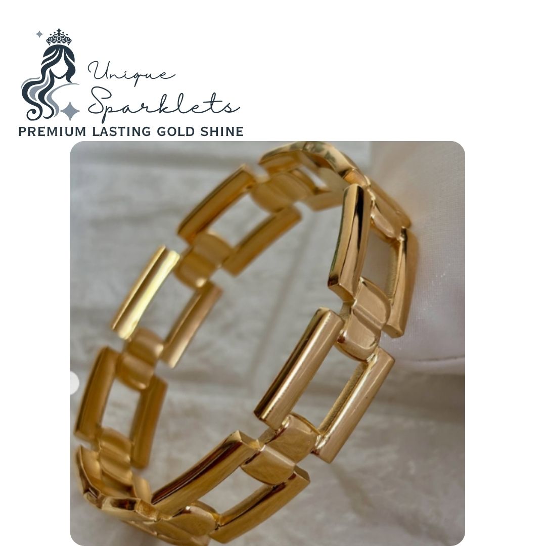 Open Rectangular Link Bangle