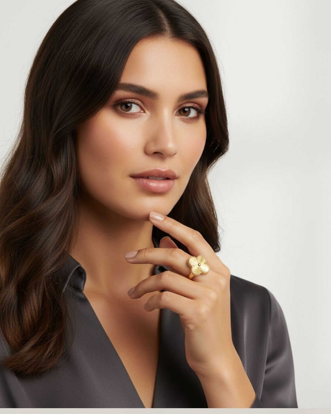 Golden Clover Bloom Ring