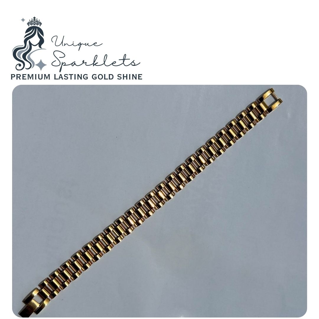 Gold Flat Link Bracelet