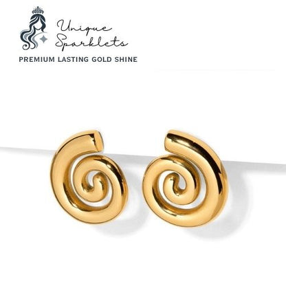 Gold Spiral Stud Earrings