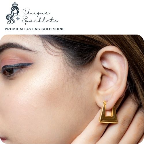 Geometric Trapezoid Hoop Earrings