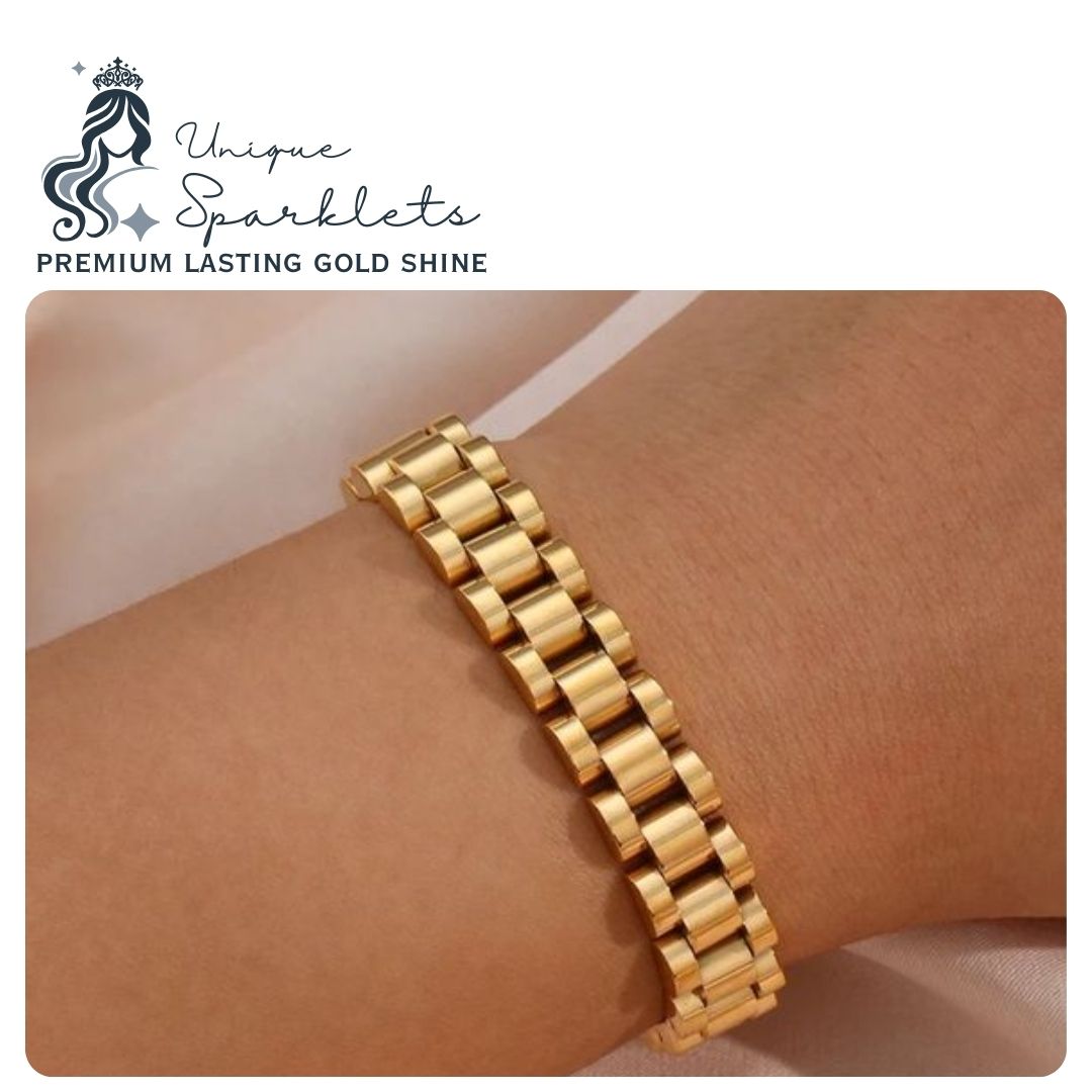 Gold Flat Link Bracelet