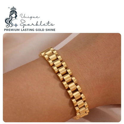 Gold Flat Link Bracelet