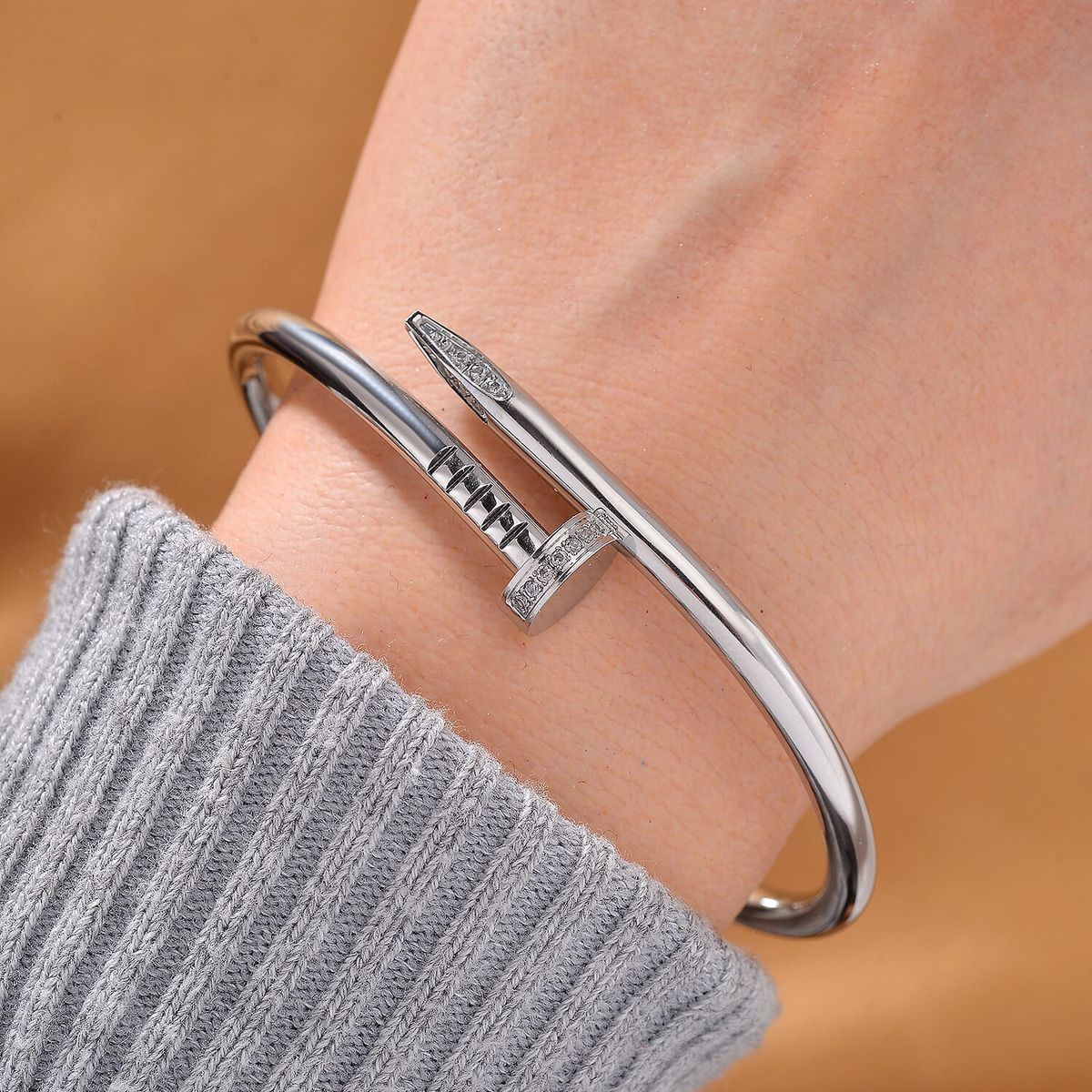 The Diamond-Accented Nail Bangle