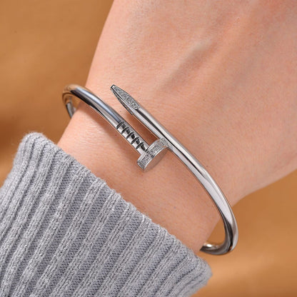 The Diamond-Accented Nail Bangle