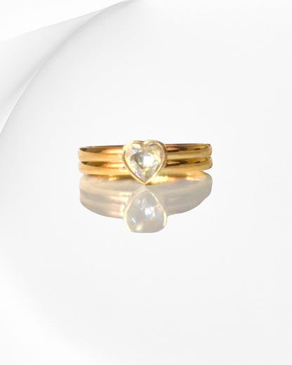 Set Heart Solitaire Ring