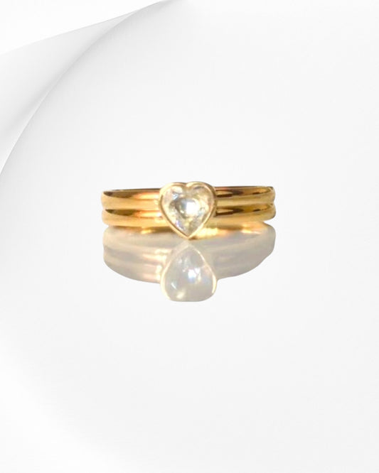 Set Heart Solitaire Ring