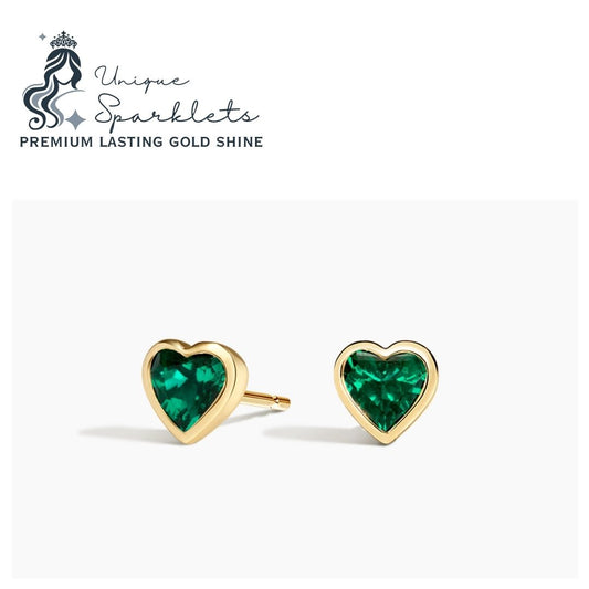 Emerald Heart Glow Studs
