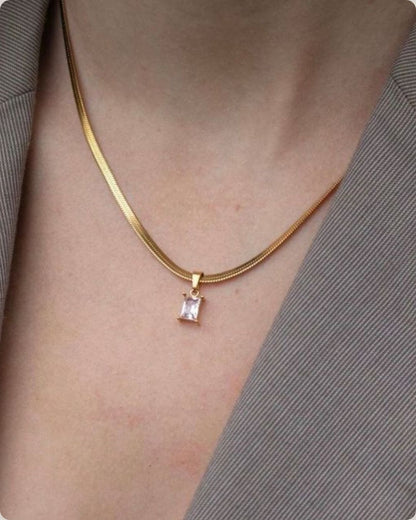 White Crystal Charm Necklace