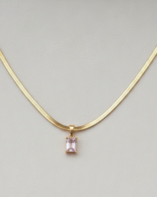 White Crystal Charm Necklace