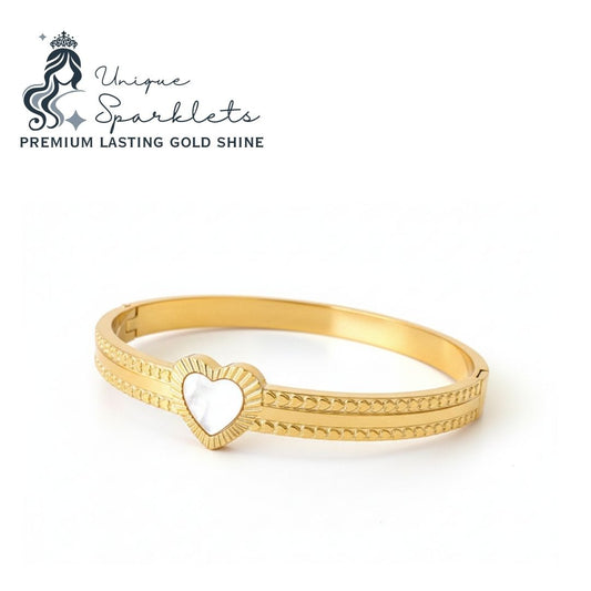 Golden Heart Embrace Bracelet