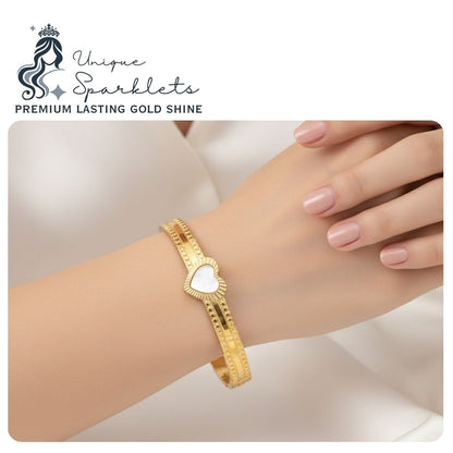 Golden Heart Embrace Bracelet