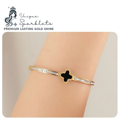 Midnight Clover Elegance Bracelet