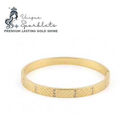 Golden Lattice Spark Bangle