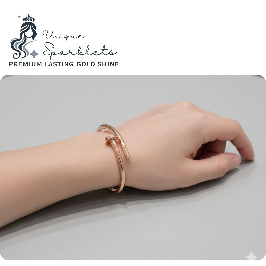 Rose Gold Bent-Nail Bracelet