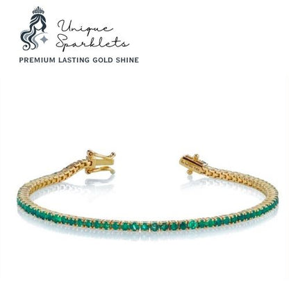 Emerald Glow Tennis Bracelet