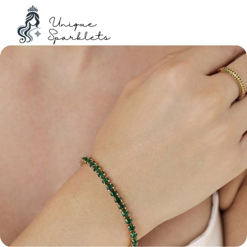Emerald Glow Tennis Bracelet
