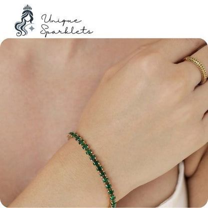 Emerald Glow Tennis Bracelet