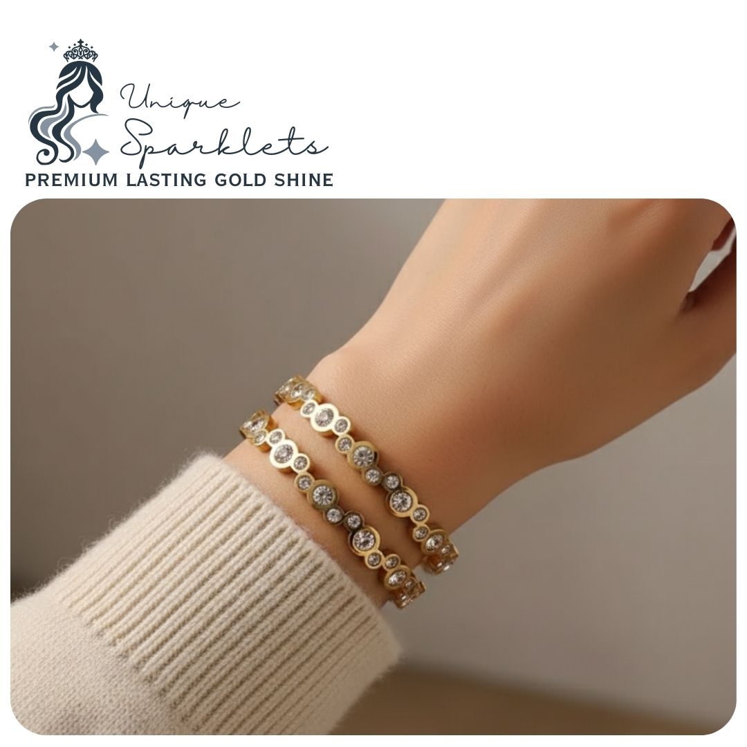 The Golden "Bubble" Eternity Bangle