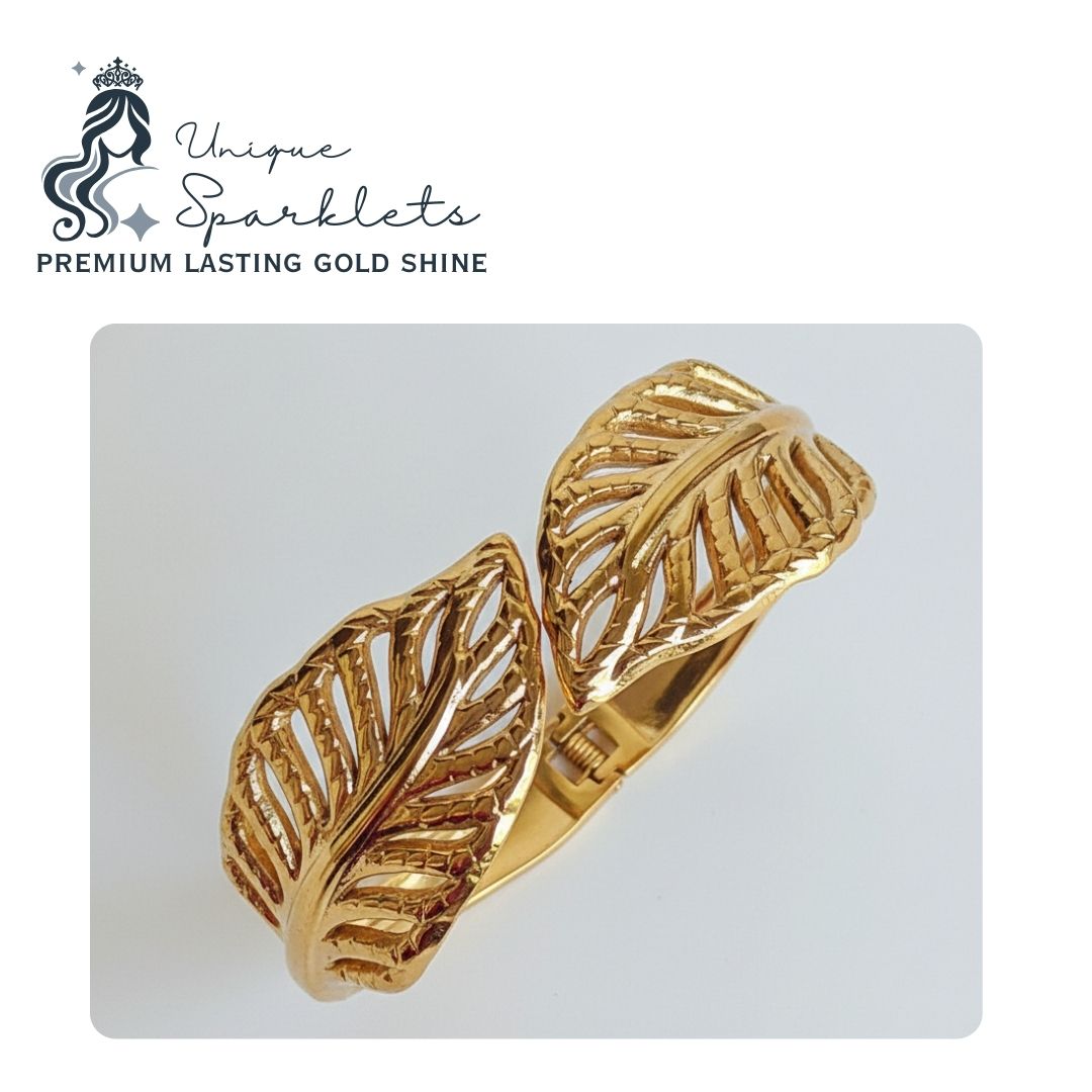 The Golden Laurel Hinged Bracelet